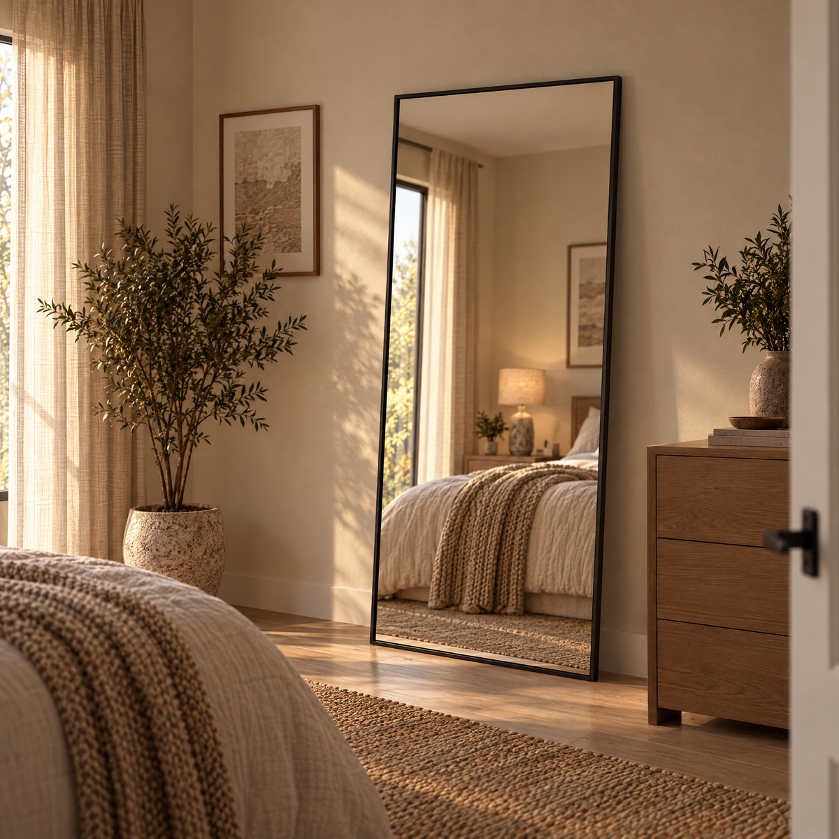 Marlo Full Length Thin Framed Leaner Mirror